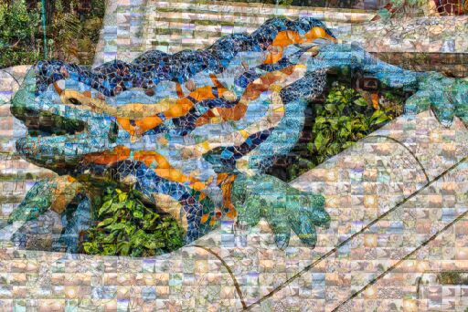 Mosaic Frog Sculpture by nimuy